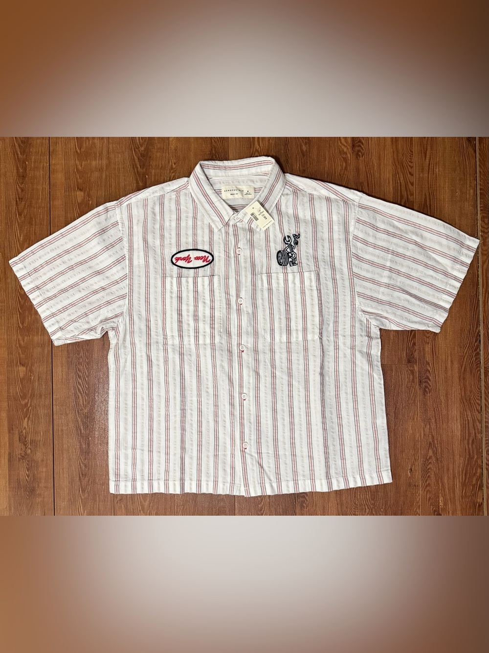 Men’s Aeropostale Striped Boxy Mechanic Shirt - NWT - Size Medium